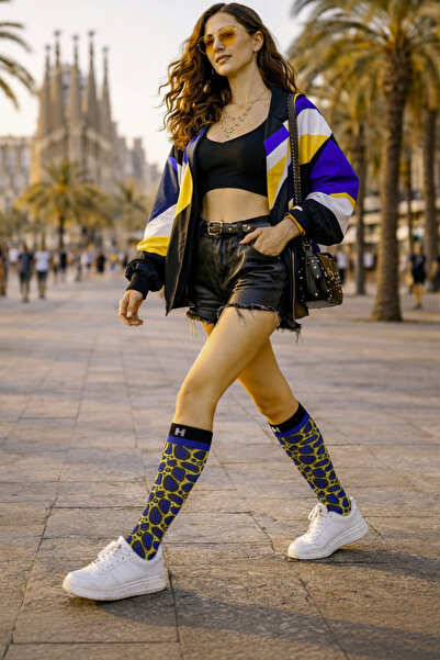 Hyd Șosete damă medii Art Fashion – model artistic imprimat, 20 DEN
