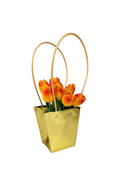 OEM Set Pachete pentru Flori Hârtie Auriu 12x12x8 cm
