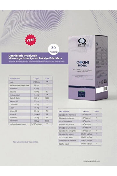 QMEL Cogni Biotic Probiyotik 30 Kapsül