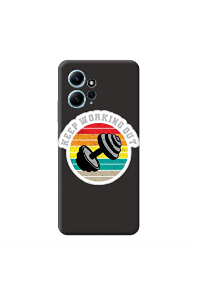 Other Xiaomi Redmi Note 12 4G Keep working out Black Colored Silicone TPU Θήκη