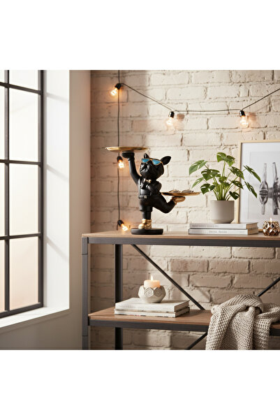 OEM Decorative Resin Figure Black Bulldog 26/30 cm