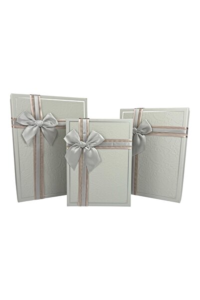 OEM Set Cutii Dreptunghiulare Hârtie Gri 3 Piese