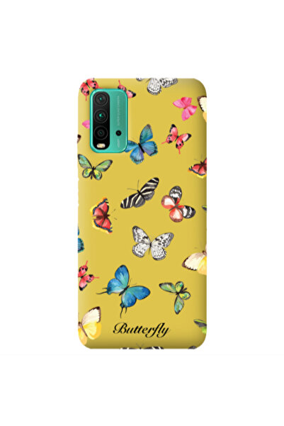 Other Xiaomi Poco M3 Mixed Butterflys Yellow Colored Silicone TPU Θήκη