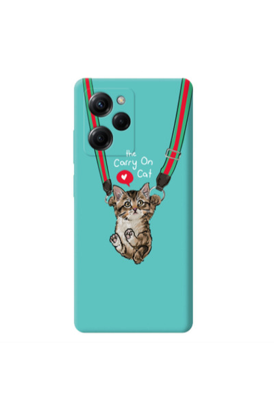 Other Xiaomi Poco X5 Pro Swinging cat Turquoise Colored Silicone TPU Θήκη