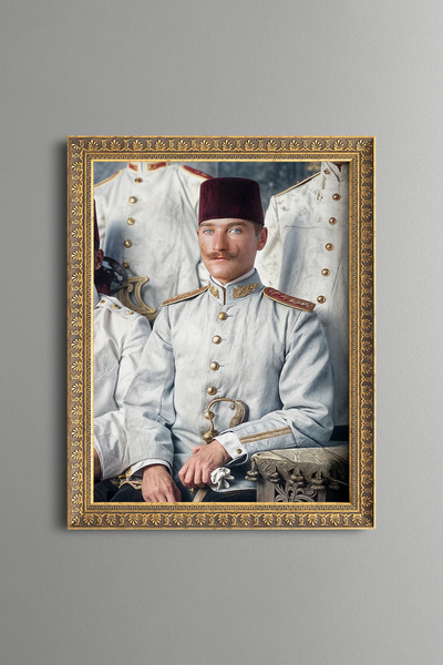 epiqart موستاف كمال أتاتورك - لوحة فنية بنمط عتيق - نموذج رفيع
