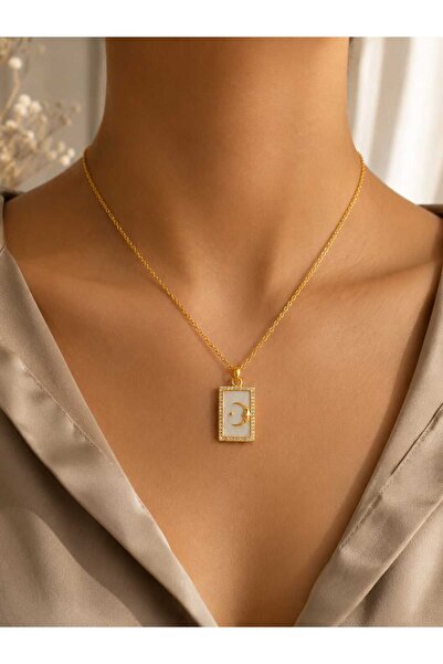 Uno Di Famiglia Elegant Necklace with Zircon Stone and Moon and Star Figures,...
