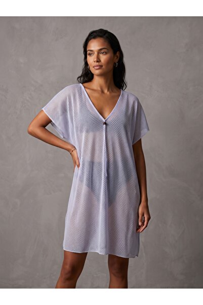 Donnita Donlaritta Women's Patterned Perforated Beach Pareo Beach Dress, V-Ne...