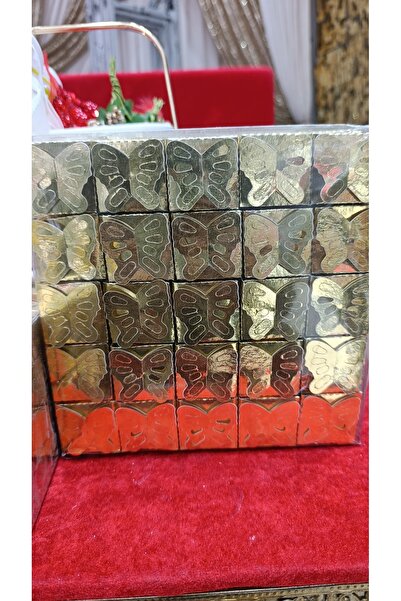 ŞİİR GİBİ HEDİYELİK 100'lü Gold Desenli Hediyelik Dağıtmalık Kına