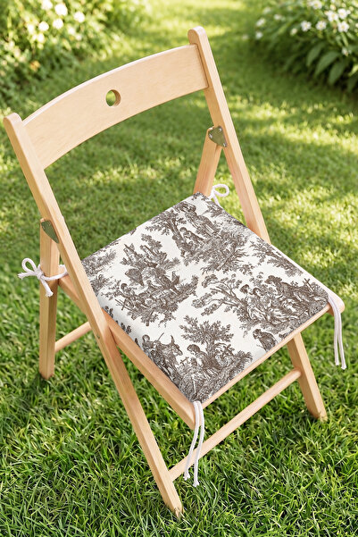Home Siyah Beyaz Toile Desenli Fermuarlı Sandalye Minderi - Vintage Bahçe ve ...