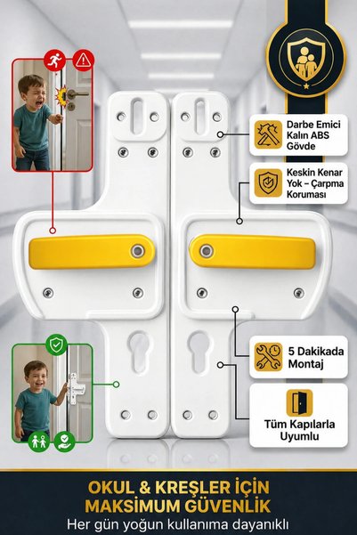 Life 360 Barrier Door Handle |   Child Safety School Type Door Handle |   For School, Nursery, and Kindergarten |   Unbreakable