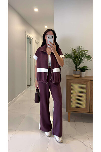 BİRCANÇİL Pellas Burgundy Stripe Detailed Suit