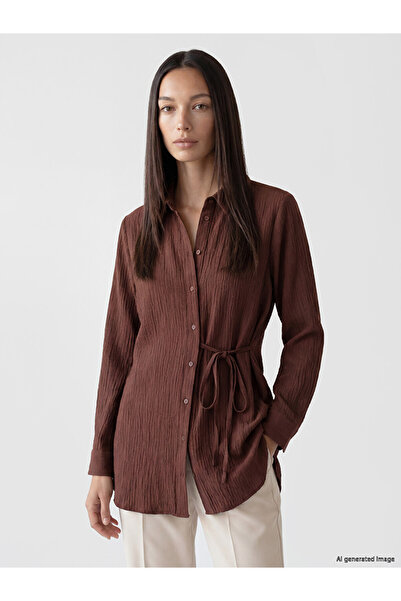 LC Waikiki Brown Textured Women's Shirt Tunic