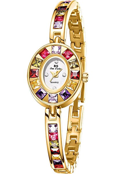 Urban URBANNX Gold Watch Colorful Crystal Oval Bracelet Ladies Small Dial Qua...