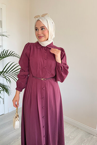salisburys Rochie lungă elegantă cu nasturi și curea pentru femei Molly Nelly