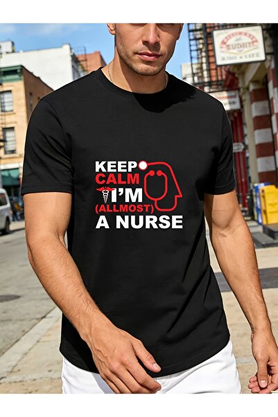 BASEPULSE Keep Calm I'M (Almost) a Nurse 180G T-Shirt Perfect Gift Graduation...