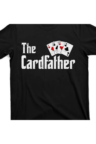 LİNA06 Allseason Apparel Men's Retro "The Cardfather" Poker Graphic Cotton T-...