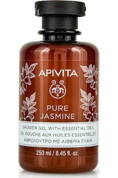 Apivita Pure Jasmine Shower Gel Essential Oils Κρεμώδες Αφρόλουτρο Γιασεμί με...