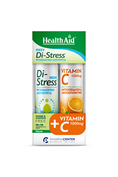Health Aid Promo Fizzy Di-Stress, 20eff.tabs &amp; Vitamin C 1000mg, 20eff.tabs