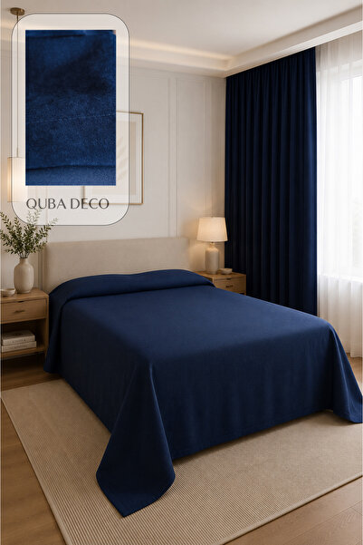 QUBA DECO Velvet Textured Double Single Layer Island Bedspread Bedroom Childr...