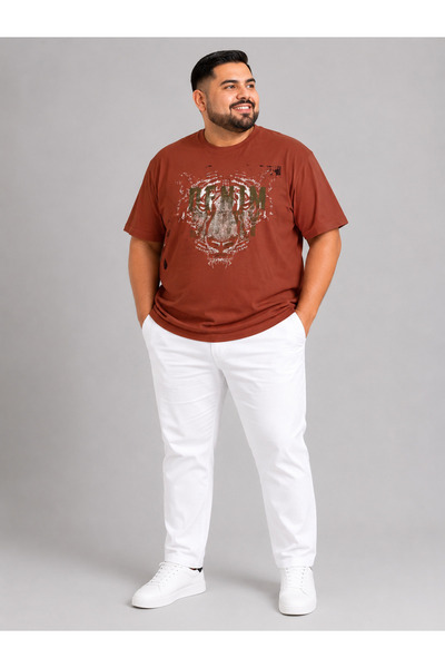 ANNEX Large Size Cotton Comfortable Fit Daily Use Crew Neck Men's T-Shirt
