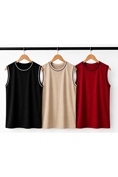 Kuraff Giyim Men's Daily Comfort Sleeveless (3-Pack) Basic T-Shirt