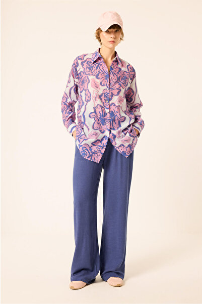 Touché Privé Bold Floral Patterned Oversized Shirt