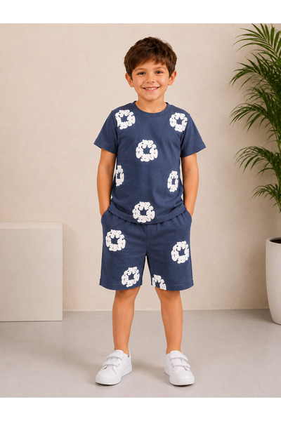 DUBAİ ÇOCUK Girls Boys Shorts Set Summer T-Shirt Shorts Bottom Top Combinatio...