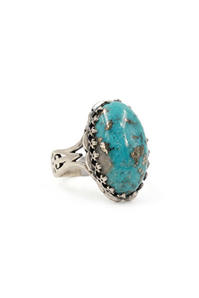 Generic Men's 925 Sterling Silver Nishapur Turquoise Ring 17x8.25mm Natural O...