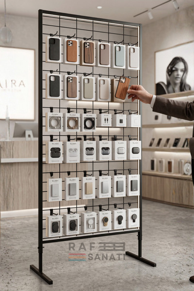 Raf Sanatı 90x190 cm Ayaklı Tel Pano Metal Stand | Duvara Monte Grid Panel | ...