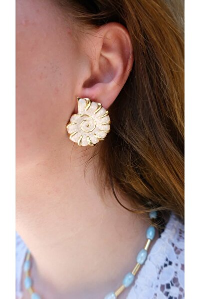 Jerie Mineli Gold Snail Earrings
