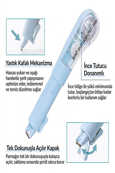 Artlantis Şerit Daksil Beyaz 5mmx5 Metre 1 Adet P-4468 Fixpoint Şerit Düzelti...