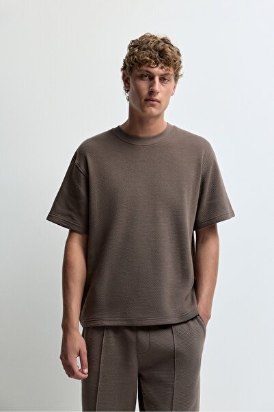 LEFTIES Gofre dokulu sweatshirt