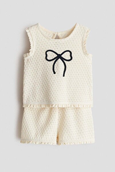 H&M 2-piece pointelle-knit cotton set