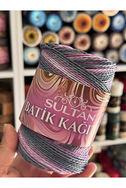 Sultan Batik Kağıt Örgü İpi Gri Pembe 200 gr