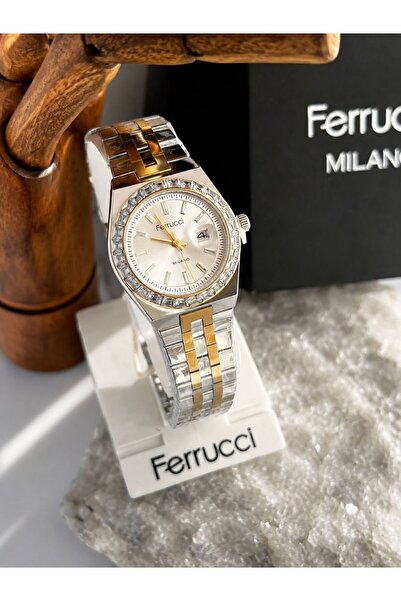 Ferrucci TAŞ DETAYLI ÇİFT RENK KADIN KOL SAATİ