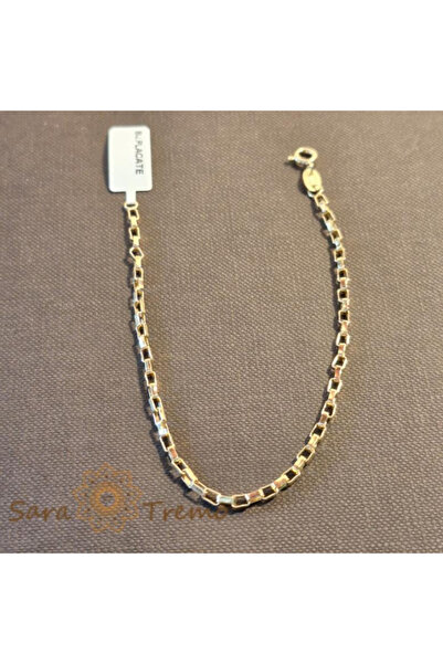 SaraTremo Brățară unisex Qubo placată cu aur de 18K, model nou cu zale cubice...