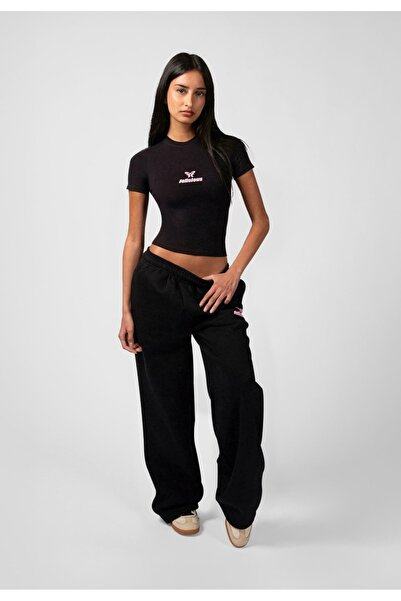 cto your style Women's Slim Fit Minimal Logo Printed Crop T-Shirt Slim Fit Sh...