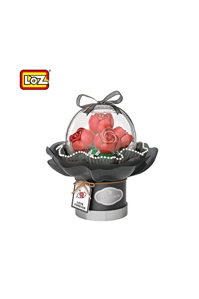 Angel Of Life Lz-1300 Loz Led Red Rose Bouquet 305 Pieces Block Toy