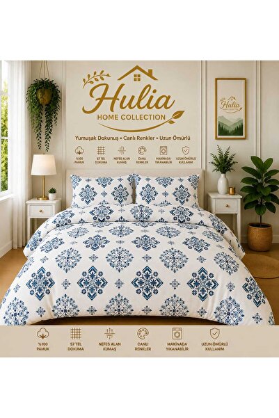hulia home Ranforce Elastic Sheet Bedding Set Double Size Cotton Soft Texture...