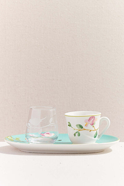Paşabahçe Blue Aşiyan Porcelain Cup and Cup, Cup, 1 Piece