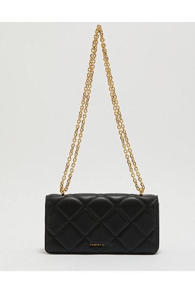 charlenethebrand Charles & Keith Paffuto Chain Handle Quilted Long Wallet