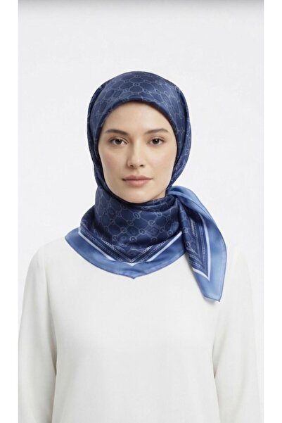 diğer588 Monogram soft Modern mavi Eşarp