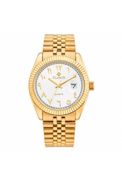 Clasico Royale Men's Luxury Watch – Arabic Numeral Dial, Fluted Bezel, Date D...