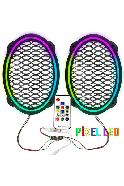 Poke Piksel Ledli Animasyonlu Oval 6x9 Midrange Hoparlör Kapak 2 Adet 358 Mod...