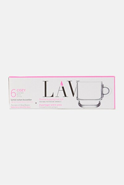 LAV 6 Pieces Cozy Stacking Glass Espresso Cups 91ml, Transparent