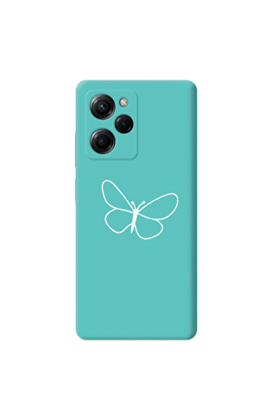 Other Xiaomi Poco X5 Pro butterfly Turquoise Colored Silicone TPU Θήκη