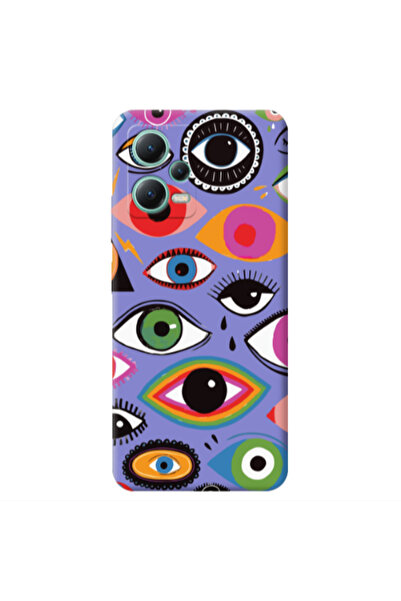 Other Xiaomi Redmi Note 12 Pro 5G Colorful eyes Purple Colored Silicone TPU Θήκη