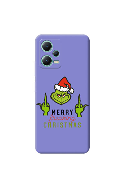 Other Xiaomi Redmi Note 12 Pro 5G Merry Christmas44 Purple Colored Silicone T...