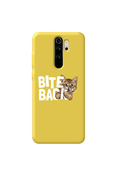 Other Xiaomi Redmi Note 8 Pro bitte back cat Yellow Colored Silicone TPU Θήκη