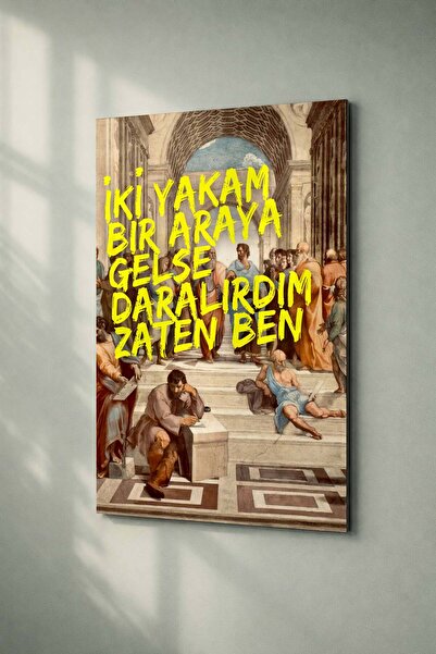 arslart İki Yakam Bir Araya Gelse Cam Görünümlü Pleksi Tablo – Mizahi Duvar D...